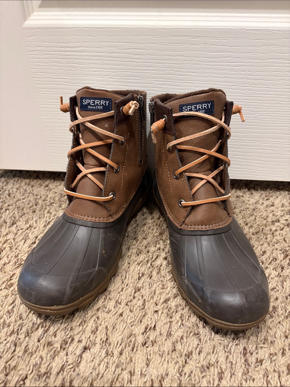 Sperry Brown Womens Waterproof Duck Boots